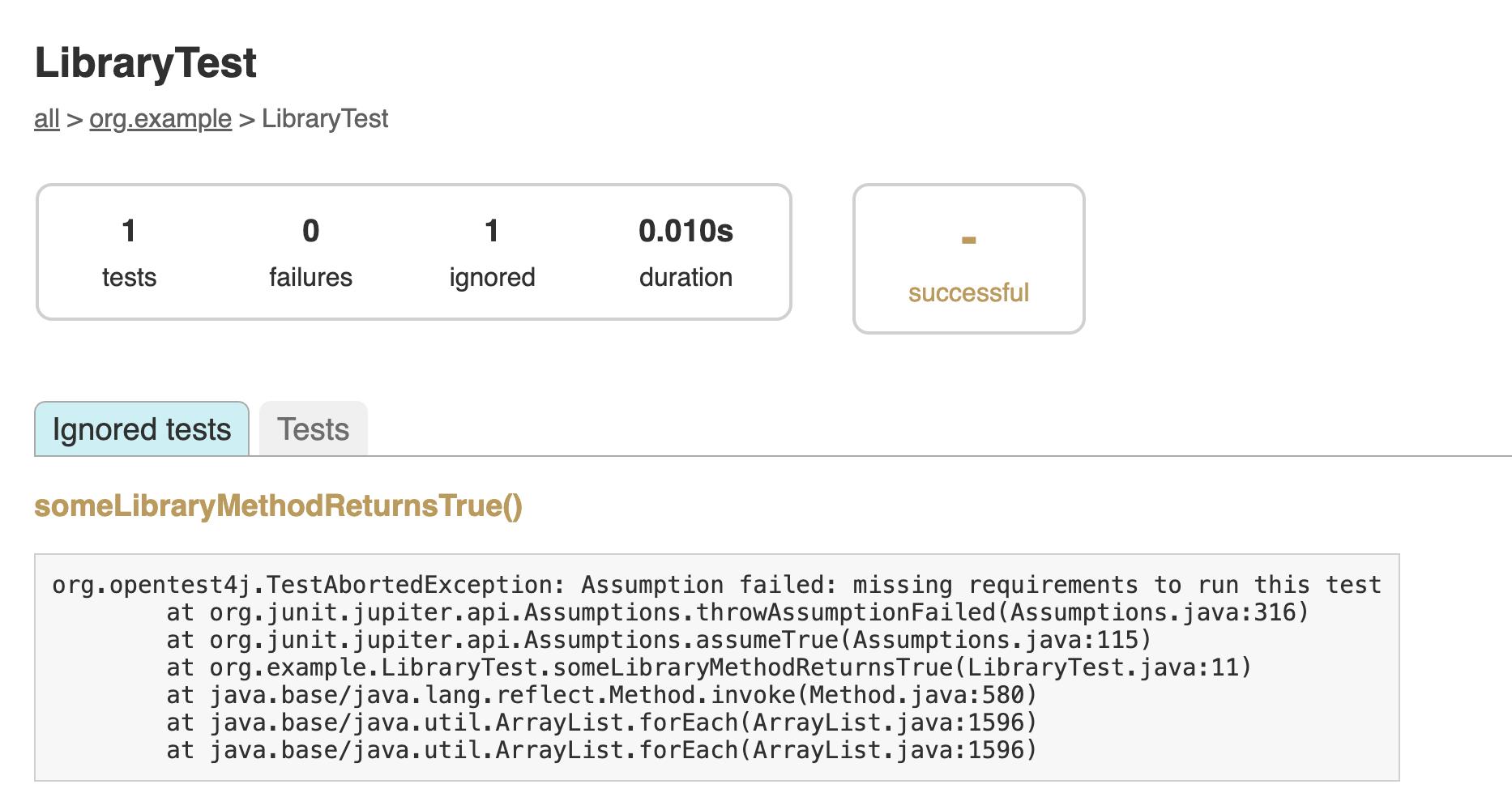 HTML test report check